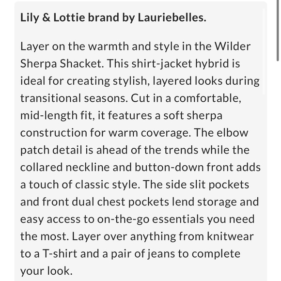 Wilder Sherpa Shacket by Lily & Lottie - Picture 6 of 6